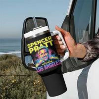 Spencer Pratt for Mayor Los Angeles Synthwave Graphic Tumbler With Handle Retro Neon California Supporter