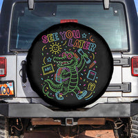 See You Later Alligator Last Day Of School Spare Tire Cover Cute Neon Chalkboard Kindergarten Graduation