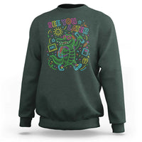 See You Later Alligator Last Day Of School Sweatshirt Cute Neon Chalkboard Kindergarten Graduation