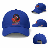 Haitian Queen Afro Melanin Graphic Baseball Cap Haiti Flag Heritage Pride