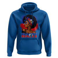 Haitian Queen Afro Melanin Graphic Hoodie Haiti Flag Heritage Pride