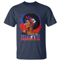 Haitian Queen Afro Melanin Graphic T Shirt Haiti Flag Heritage Pride