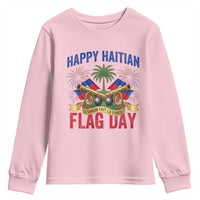 Happy Haitian Flag Day Celebration Graphic Youth Sweatshirt May 18 National Pride Haiti Heritage