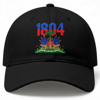 Haiti 1804 Independence Year Graphic Baseball Cap Haitian Pride Coat of Arms National Heritage