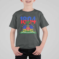 Haiti 1804 Independence Year Graphic T Shirt For Kid Haitian Pride Coat of Arms National Heritage