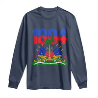 Haiti 1804 Independence Year Graphic Long Sleeve Shirt Haitian Pride Coat of Arms National Heritage