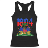 Haiti 1804 Independence Year Graphic Racerback Tank Top Haitian Pride Coat of Arms National Heritage