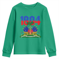 Haiti 1804 Independence Year Graphic Youth Sweatshirt Haitian Pride Coat of Arms National Heritage