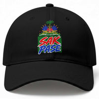 Sak Pase Haitian Creole Greeting Baseball Cap National Crest Cultural Haiti Pride