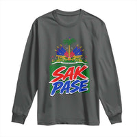 Sak Pase Haitian Creole Greeting Long Sleeve Shirt National Crest Cultural Haiti Pride