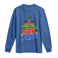 Sak Pase Haitian Creole Greeting Long Sleeve Shirt National Crest Cultural Haiti Pride