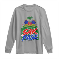 Sak Pase Haitian Creole Greeting Long Sleeve Shirt National Crest Cultural Haiti Pride