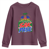 Sak Pase Haitian Creole Greeting Youth Sweatshirt National Crest Cultural Haiti Pride