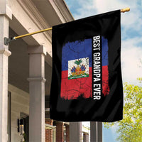 Best Grandpa Ever Haitian Granpapa Garden Flag Vintage Distressed Haiti Flag Father's Day
