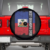 Best Grandpa Ever Haitian Granpapa Spare Tire Cover Vintage Distressed Haiti Flag Father's Day