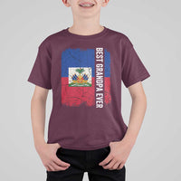 Best Grandpa Ever Haitian Granpapa T Shirt For Kid Vintage Distressed Haiti Flag Father's Day