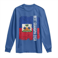 Best Grandpa Ever Haitian Granpapa Long Sleeve Shirt Vintage Distressed Haiti Flag Father's Day