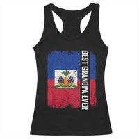 Best Grandpa Ever Haitian Granpapa Racerback Tank Top Vintage Distressed Haiti Flag Father's Day