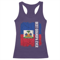 Best Grandpa Ever Haitian Granpapa Racerback Tank Top Vintage Distressed Haiti Flag Father's Day