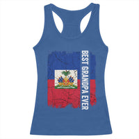Best Grandpa Ever Haitian Granpapa Racerback Tank Top Vintage Distressed Haiti Flag Father's Day