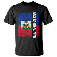 Best Grandpa Ever Haitian Granpapa T Shirt Vintage Distressed Haiti Flag Father's Day