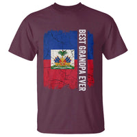 Best Grandpa Ever Haitian Granpapa T Shirt Vintage Distressed Haiti Flag Father's Day