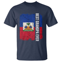 Best Grandpa Ever Haitian Granpapa T Shirt Vintage Distressed Haiti Flag Father's Day