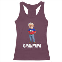 Granpapa Haitian Creole Grandpa Pride Racerback Tank Top Grandfather Hispanic Haiti Heritage Father's Day