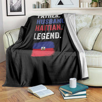 Father Husband Haitian Legend Throw Blanket Distressed Haiti Flag Dad Gift Father's Day