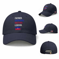 Father Husband Haitian Legend Baseball Cap Distressed Haiti Flag Dad Gift Father's Day
