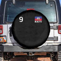 Haiti Soccer Jersey Style Number 9 Graphic Spare Tire Cover Haitian Flag Football Sports Fan