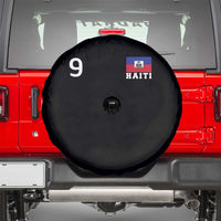 Haiti Soccer Jersey Style Number 9 Graphic Spare Tire Cover Haitian Flag Football Sports Fan