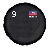 Haiti Soccer Jersey Style Number 9 Graphic Spare Tire Cover Haitian Flag Football Sports Fan