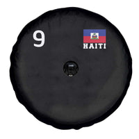 Haiti Soccer Jersey Style Number 9 Graphic Spare Tire Cover Haitian Flag Football Sports Fan
