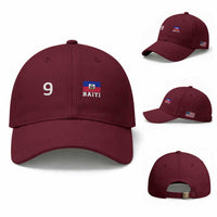 Haiti Soccer Jersey Style Number 9 Graphic Baseball Cap Haitian Flag Football Sports Fan