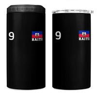 Haiti Soccer Jersey Style Number 9 Graphic 4 in 1 Can Cooler Tumbler Haitian Flag Football Sports Fan