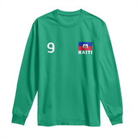 Haiti Soccer Jersey Style Number 9 Graphic Long Sleeve Shirt Haitian Flag Football Sports Fan