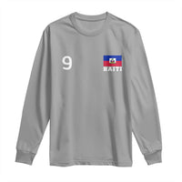 Haiti Soccer Jersey Style Number 9 Graphic Long Sleeve Shirt Haitian Flag Football Sports Fan