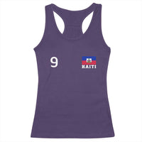 Haiti Soccer Jersey Style Number 9 Graphic Racerback Tank Top Haitian Flag Football Sports Fan