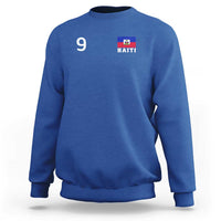 Haiti Soccer Jersey Style Number 9 Graphic Sweatshirt Haitian Flag Football Sports Fan