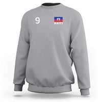 Haiti Soccer Jersey Style Number 9 Graphic Sweatshirt Haitian Flag Football Sports Fan