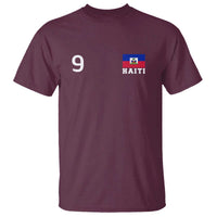 Haiti Soccer Jersey Style Number 9 Graphic T Shirt Haitian Flag Football Sports Fan