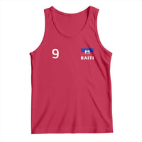 Haiti Soccer Jersey Style Number 9 Graphic Tank Top Haitian Flag Football Sports Fan