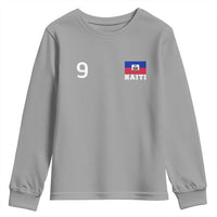 Haiti Soccer Jersey Style Number 9 Graphic Youth Sweatshirt Haitian Flag Football Sports Fan