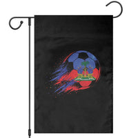Haitian Flag Soccer Ball Splatter Graphic Garden Flag Haiti Football Sports Fan