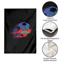 Haitian Flag Soccer Ball Splatter Graphic Garden Flag Haiti Football Sports Fan