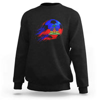 Haitian Flag Soccer Ball Splatter Graphic Sweatshirt Haiti Football Sports Fan