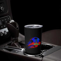 Haitian Flag Soccer Ball Splatter Graphic Tumbler Cup Haiti Football Sports Fan