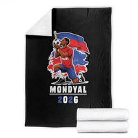 Mondyal 2026 Haiti Soccer Player Victory Celebration Graphic Throw Blanket Haitian Flag Football Sports Fan