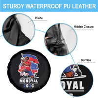Mondyal 2026 Haiti Soccer Player Victory Celebration Graphic Spare Tire Cover Haitian Flag Football Sports Fan